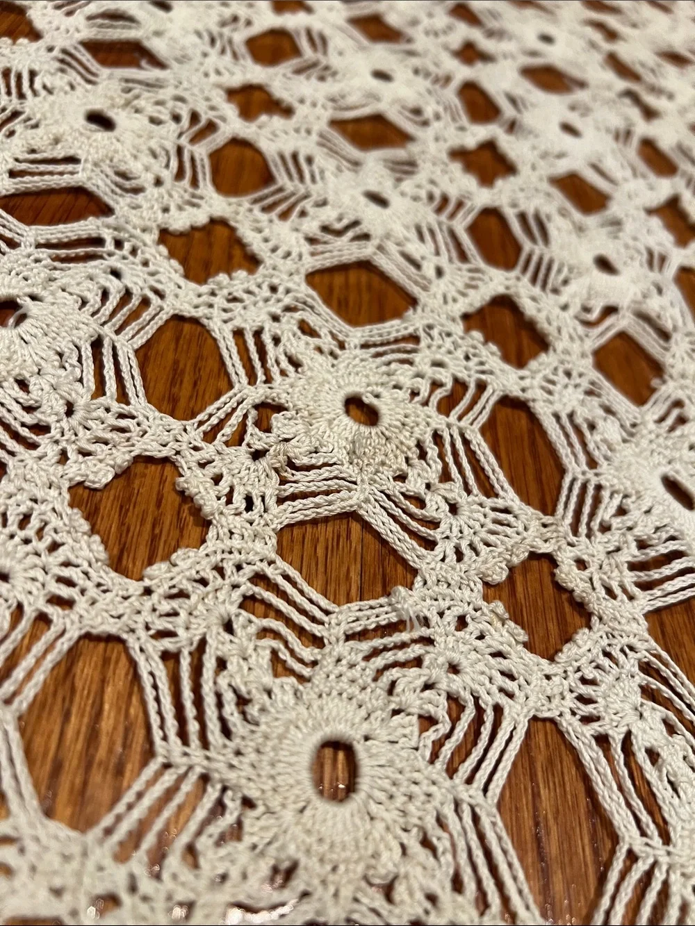 Handmade Crochet Bed Throw Blanket/tablecloth in Cream